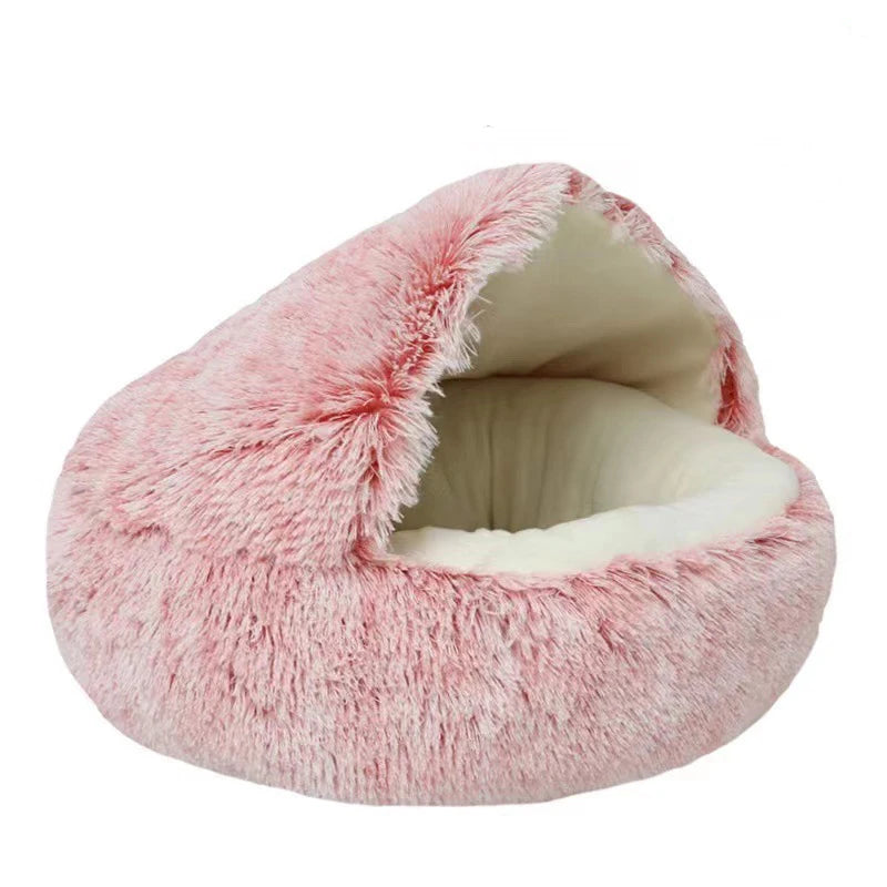 FurHaven ✨🐕🐈 – Luxury Covered Round Pet Bed for Dogs & Cats
