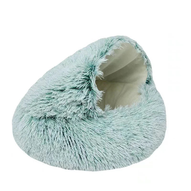 FurHaven ✨🐕🐈 – Luxury Covered Round Pet Bed for Dogs & Cats