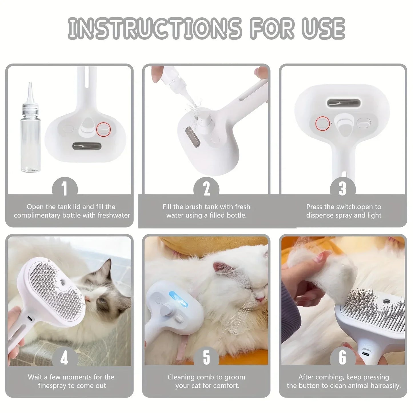 FurEase™ 2-in-1 Pet Grooming Spray Comb