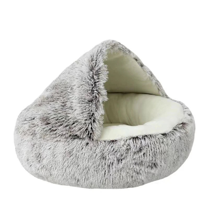 FurHaven ✨🐕🐈 – Luxury Covered Round Pet Bed for Dogs & Cats