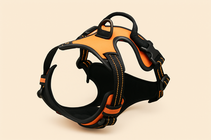 Orange harness with cream background